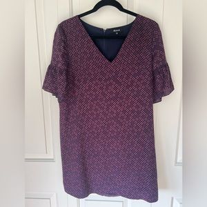 Madewell Short Sleeved silk Floral Dress